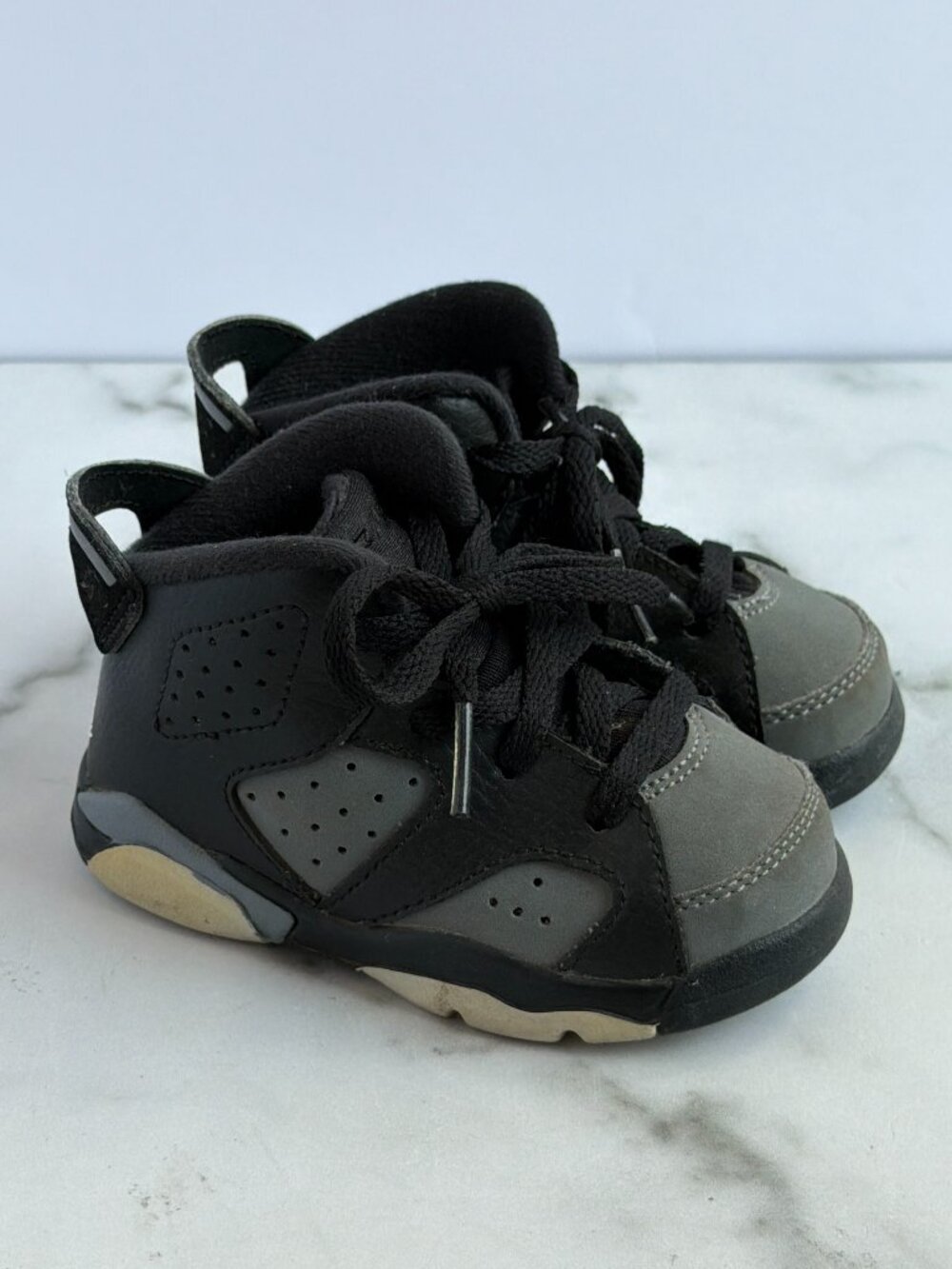 Nike Jordan 6 Retro Black Cool Grey Toddler Shoes Size 5C